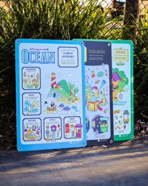 All 3 Imaginary Play signs - Ocean, Space and Jungle themed